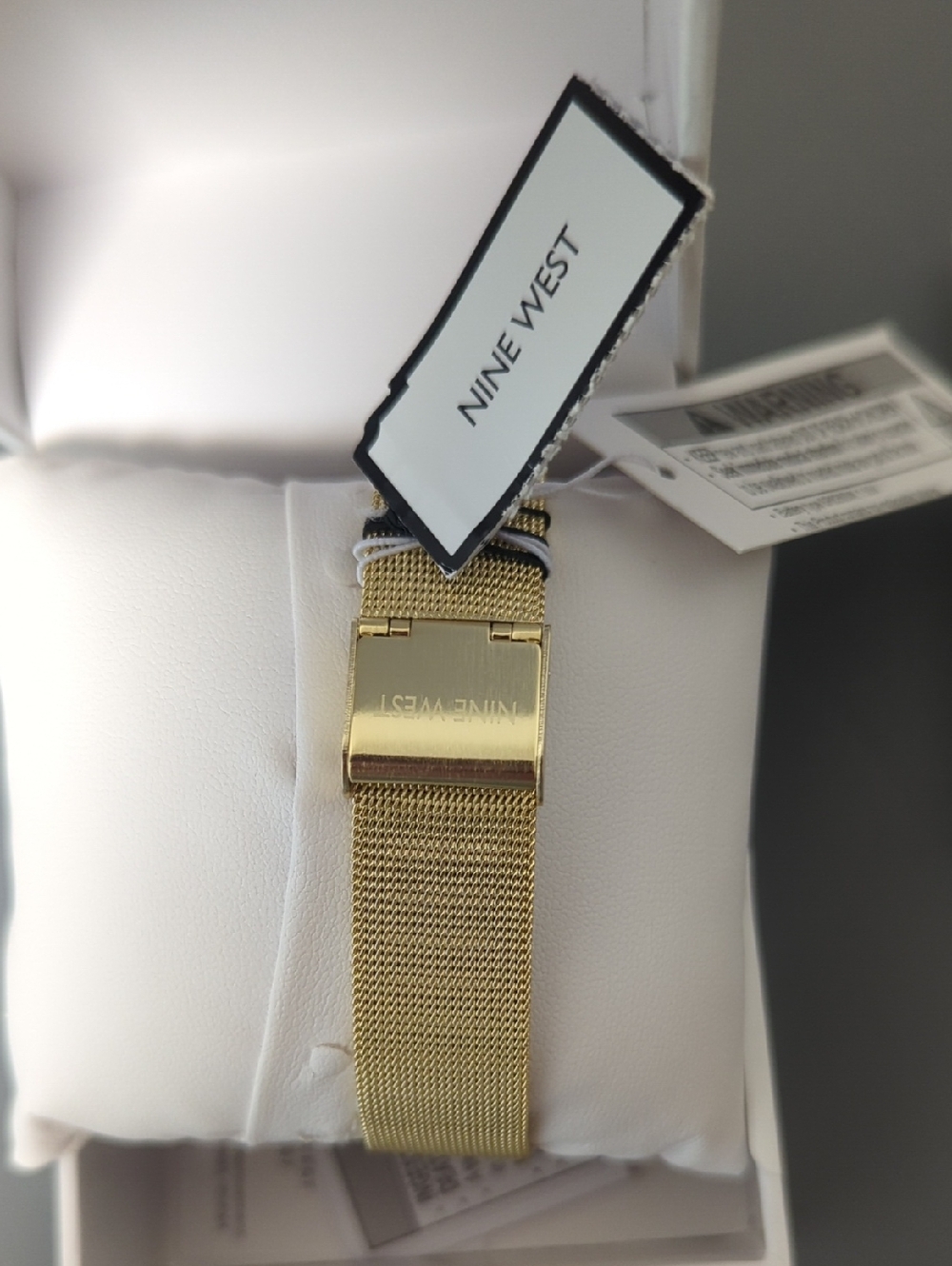 Nine West Women's Floral Goldtone Wrist Watch - Picture 3 of 5